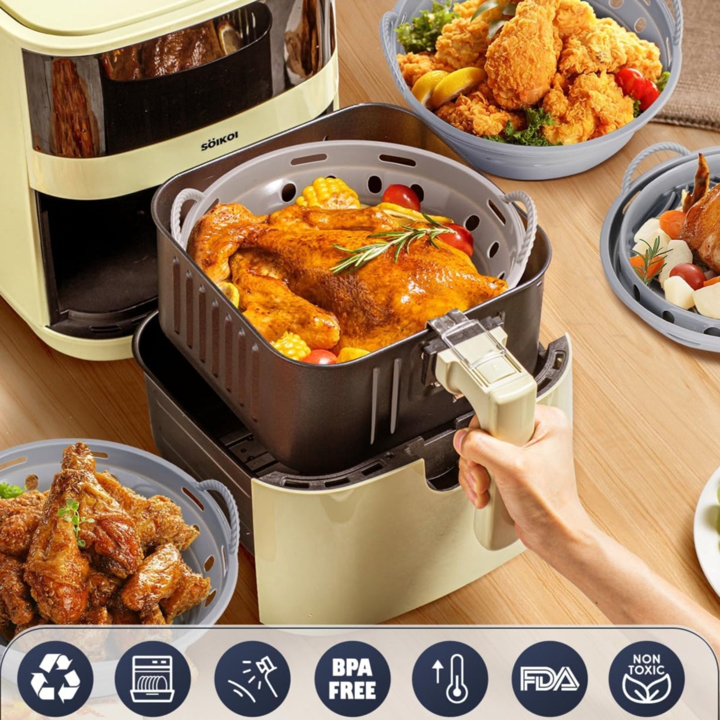 Runde Airfryer-Einlagen