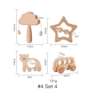 wooden rattle sets