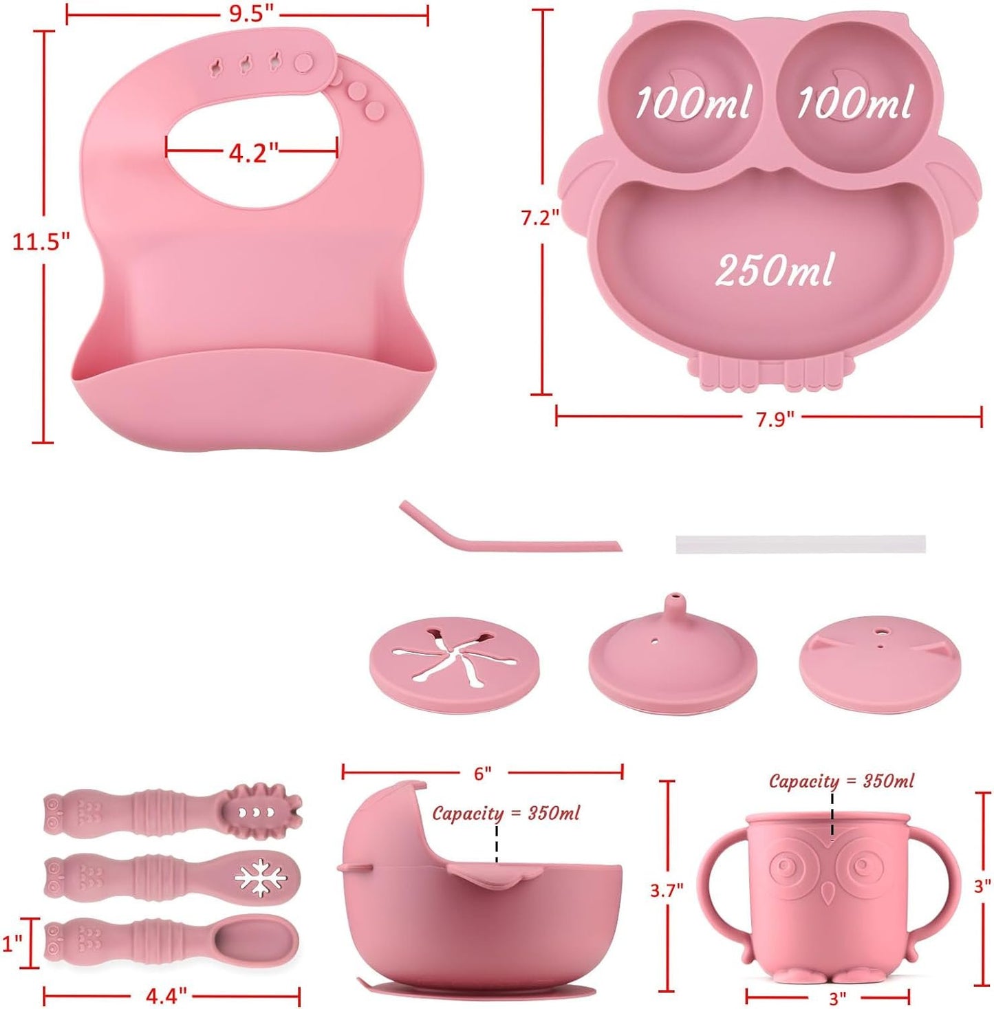 Silicone Owl Tableware Set