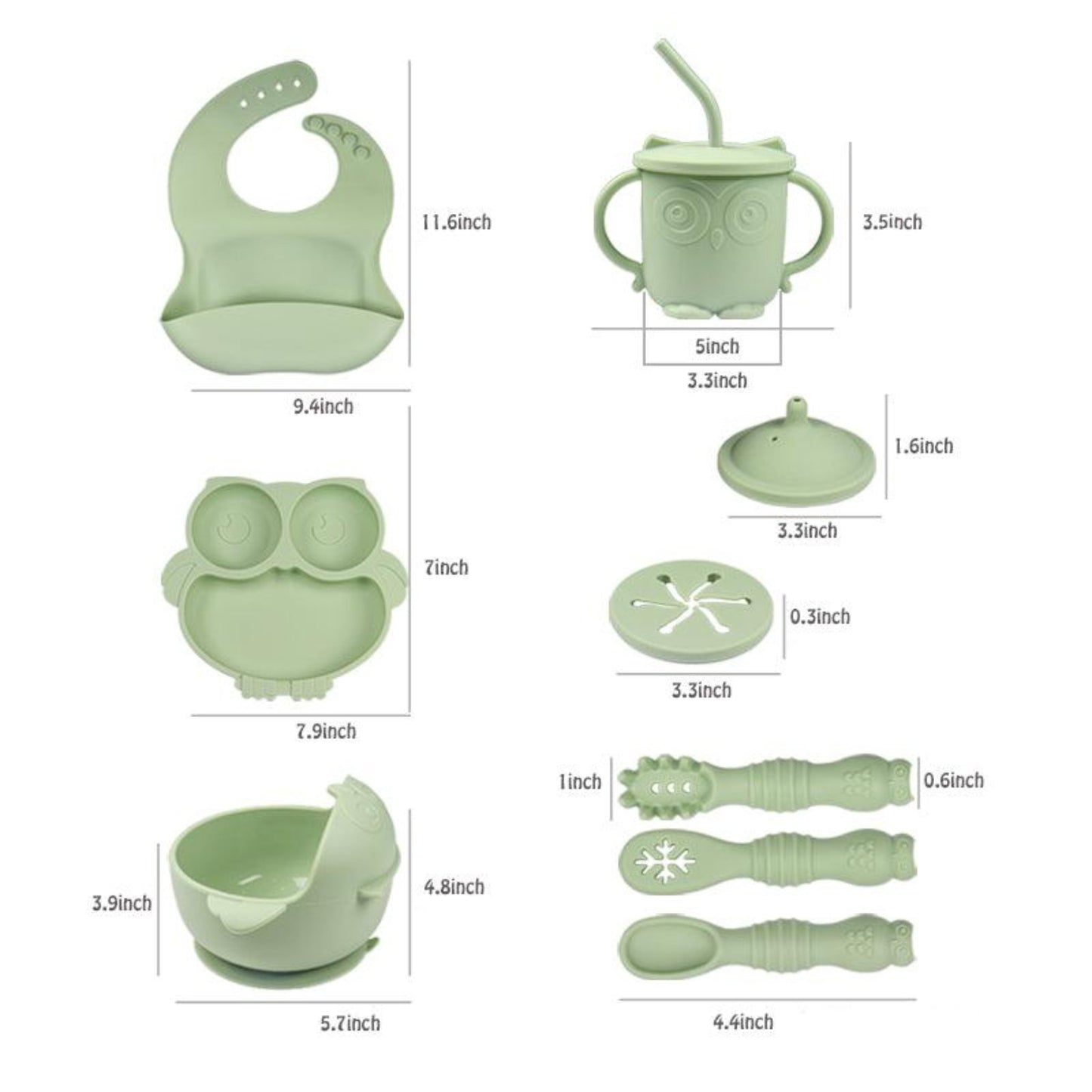 Silicone Owl Tableware Set