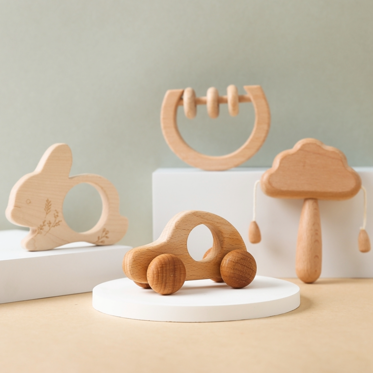 wooden rattle sets