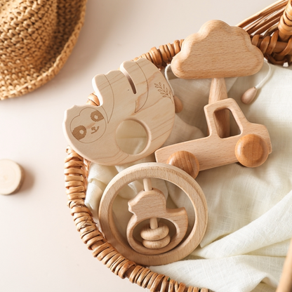 wooden rattle sets