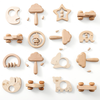 wooden rattle sets