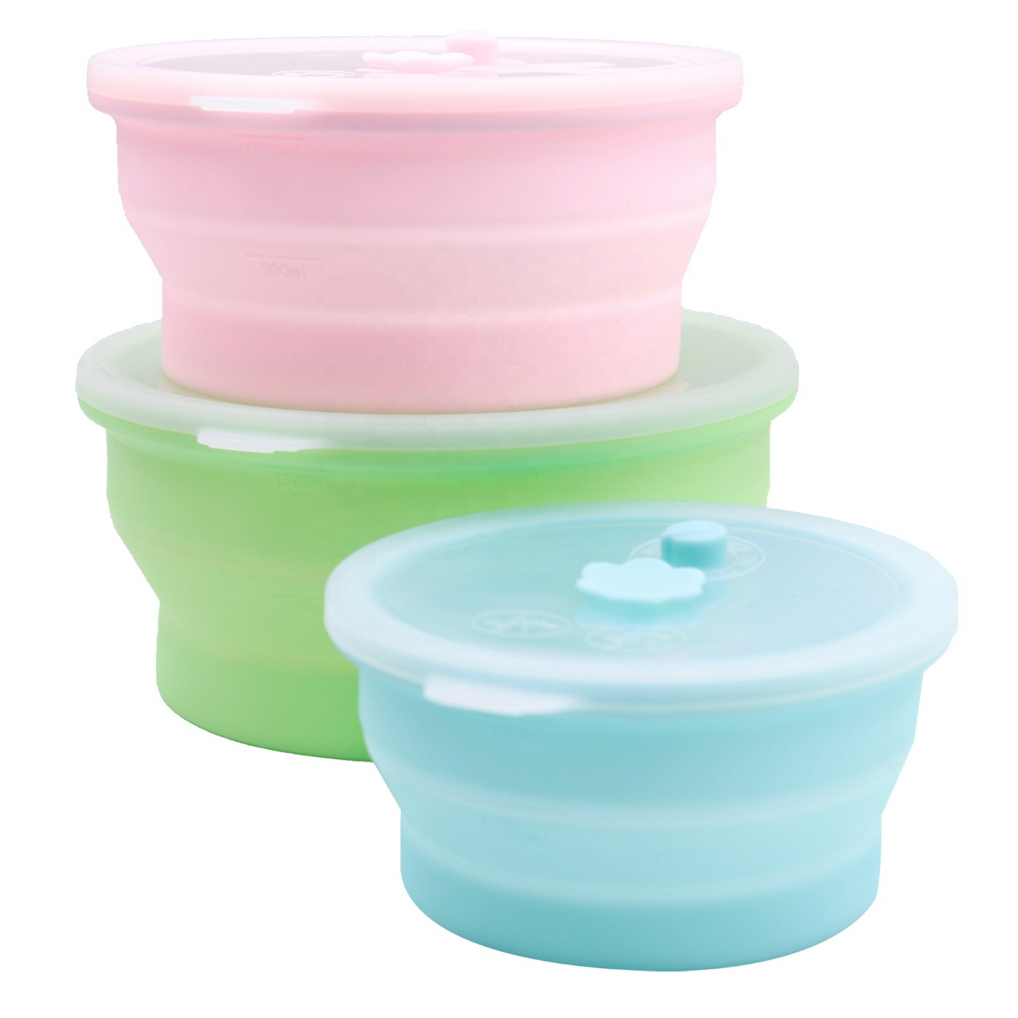 Collapsible round food container