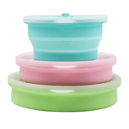 Collapsible round food container